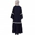 Front open abaya with Bell sleeves- Navy Blue